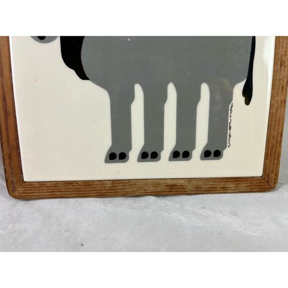 Taylor & Ng Ceramic Tile Moose Motif 9" Square Made in Japan Vintage 1980s - Picture 3 of 11